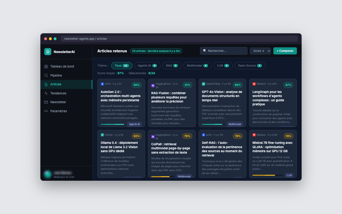 Système multi-agents pour newsletter personnalisée