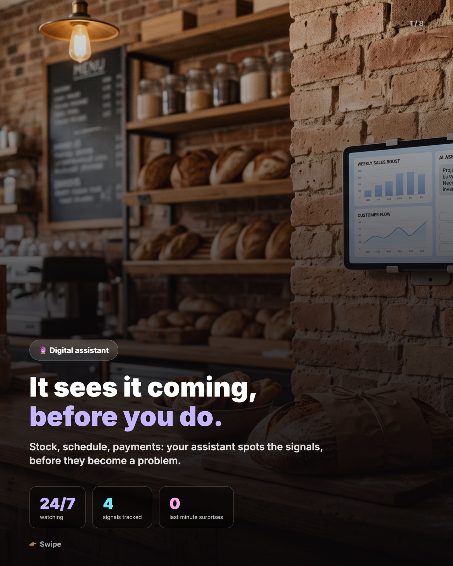 It sees it coming, before you do : votre assistant repère les signaux.